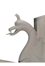 Maison Leon Van den Bogaert Außergewöhnliches Paar Architektonischer Wächterdrachen im Art-Déco Stil aus Naturstein – Monumentale Eingangsskulpturen