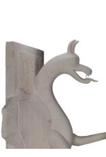 Maison Leon Van den Bogaert Außergewöhnliches Paar Architektonischer Wächterdrachen im Art-Déco Stil aus Naturstein – Monumentale Eingangsskulpturen