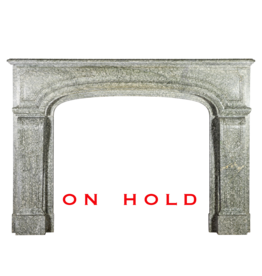 French Campan Vert Marble Vintage Fireplace Surround