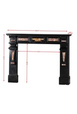 Maison Leon Van den Bogaert 19th Century Antique Fireplace Surround in Black Belgian Marble with Spanish Brocatelle Marble Inlays