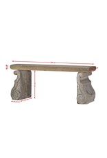Maison Leon Van den Bogaert Original Antique French Limestone Garden Bench – Architectural Stone Elements with Sculptural Scroll Bases