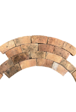 Original Antiker Terrakotta-Backstein – Gebogener Massiver Backstein für Runden Wandaufbau, Innenradius ~41 cm, 14,5 cm Innen, 17 cm Außen, 7,3 cm Breit