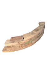 Maison Leon Van den Bogaert Originele Antieke Terracotta Baksteen – Gebogen Massieve Baksteen voor Ronde Muurconstructies, Binnenstraal ~41 cm, 14,5 cm Binnen, 17 cm Buiten, 7,3 cm Breed