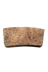 Originele Antieke Terracotta Baksteen – Gebogen Massieve Baksteen voor Ronde Muurconstructies, Binnenstraal ~41 cm, 14,5 cm Binnen, 17 cm Buiten, 7,3 cm Breed