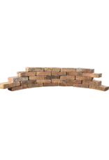 Originele Antieke Terracotta Baksteen – Gebogen Massieve Baksteen voor Ronde Muurconstructies, Binnenstraal ~41 cm, 14,5 cm Binnen, 17 cm Buiten, 7,3 cm Breed