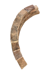 Maison Leon Van den Bogaert Original Antique Terra Cotta Firebrick – Curved Solid Brick for Round Wall Construction, Inside Radius ~41 cm, 14.5cm Inner, 17cm Outer, 7.3cm Wide