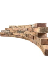 Maison Leon Van den Bogaert Original Antique Terra Cotta Firebrick – Curved Solid Brick for Round Wall Construction, Inside Radius ~41 cm, 14.5cm Inner, 17cm Outer, 7.3cm Wide