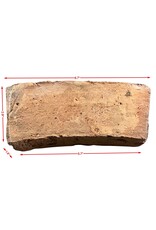 Maison Leon Van den Bogaert Original Antique Terra Cotta Firebrick – Curved Solid Brick for Round Wall Construction, Inside Radius ~41 cm, 14.5cm Inner, 17cm Outer, 7.3cm Wide