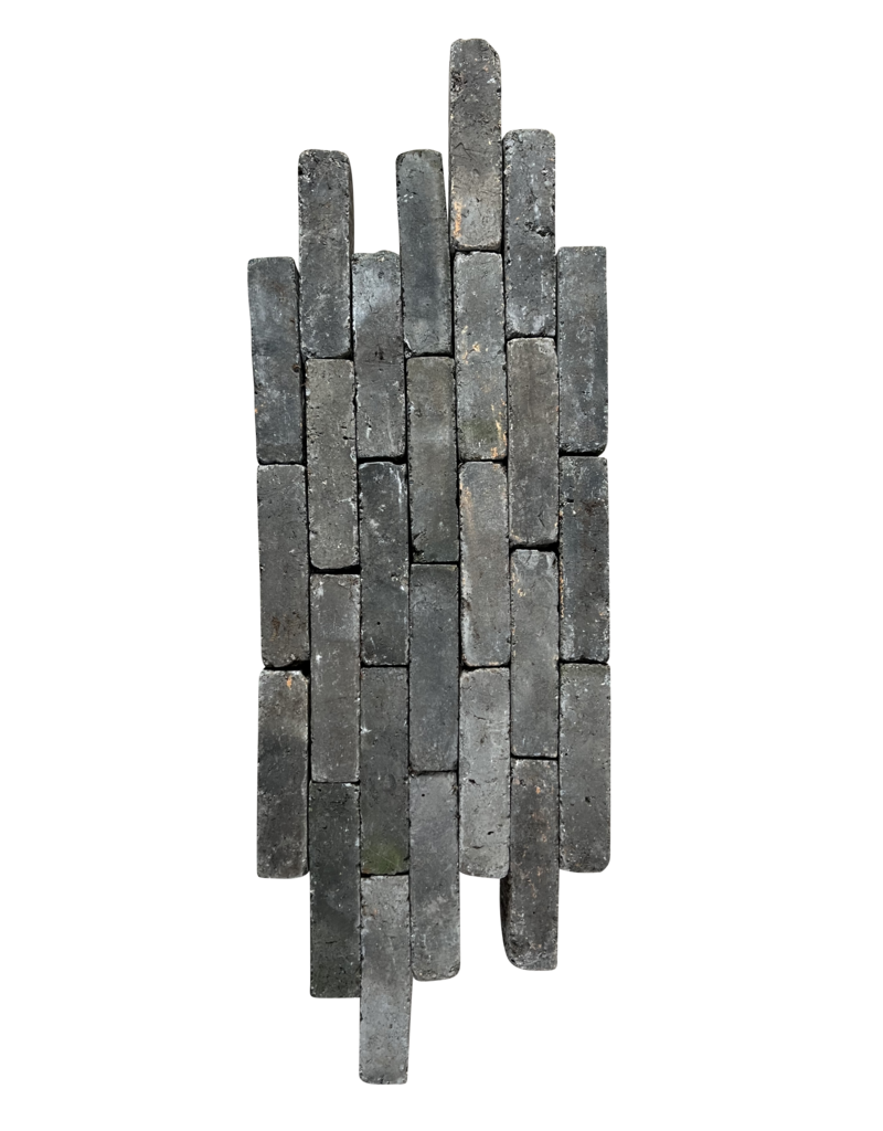 Maison Leon Van den Bogaert Original Grau-Schwarzer Niederländischer Kleiner Backstein – Rechteckiger Massiver Mauerstein | 15 cm x 6,5 cm x 3,5 cm | 550 g