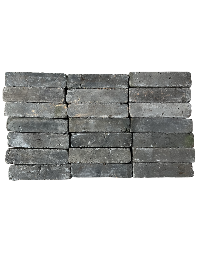 Maison Leon Van den Bogaert Original Grau-Schwarzer Niederländischer Kleiner Backstein – Rechteckiger Massiver Mauerstein | 15 cm x 6,5 cm x 3,5 cm | 550 g