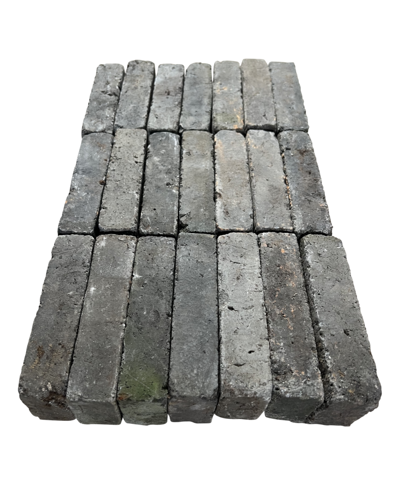 Originaler grau-schwarzer kleiner niederländischer Backstein – rechteckiger massiver Mauerstein | 15 × 6,5 × 3,5 cm | 550 g
