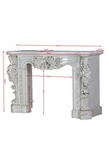 Exceptional 19th Century Napoleon III Carrara Marble Fireplace with Sculptural Female Busts, Floral Garlands and Symbolic Doves of Peace – Second Empire Masterpiece
