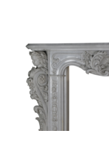 Exceptional 19th Century Napoleon III Carrara Marble Fireplace with Sculptural Female Busts, Floral Garlands and Symbolic Doves of Peace – Second Empire Masterpiece