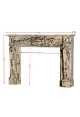 Maison Leon Van den Bogaert 19th Century Brussels Notary Marble Fireplace Mantel – Refined Belgian Architectural Antique in Luminous Veined Marble