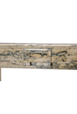 Maison Leon Van den Bogaert 19th Century Brussels Notary Marble Fireplace Mantel – Refined Belgian Architectural Antique in Luminous Veined Marble