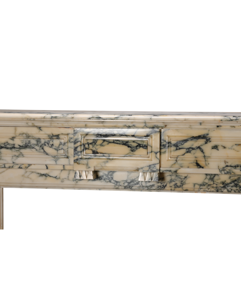 Maison Leon Van den Bogaert 19th Century Brussels Notary Marble Fireplace Mantel – Refined Belgian Architectural Antique in Luminous Veined Marble