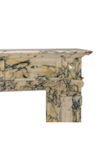 Maison Leon Van den Bogaert 19th Century Brussels Notary Marble Fireplace Mantel – Refined Belgian Architectural Antique in Luminous Veined Marble