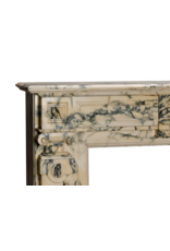 Maison Leon Van den Bogaert 19th Century Brussels Notary Marble Fireplace Mantel – Refined Belgian Architectural Antique in Luminous Veined Marble