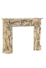 Maison Leon Van den Bogaert 19th Century Brussels Notary Marble Fireplace Mantel – Refined Belgian Architectural Antique in Luminous Veined Marble