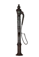 Monumental 19th Century Cast Iron Water Pump with Floral Reliefs and Sculpted Spout Head