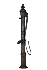 Maison Leon Van den Bogaert Monumentale Französische Wasserpumpe aus Gusseisen des 19. Jahrhunderts mit Floralen Reliefs