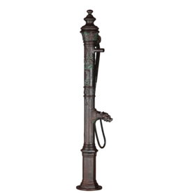 Rare 19th Century Cast Iron Water Pump with Floral Details