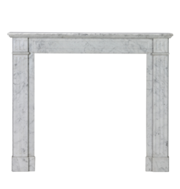 19e-Eeuwse Louis XVI Carrara Marmeren Schouwmantel
