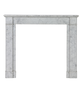 19th Century Louis XVI Carrara Marble Fireplace Surround