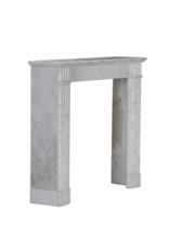 Elegant 19th Century Louis XVI Carrara Marble Fireplace Surround with Fluted Columns