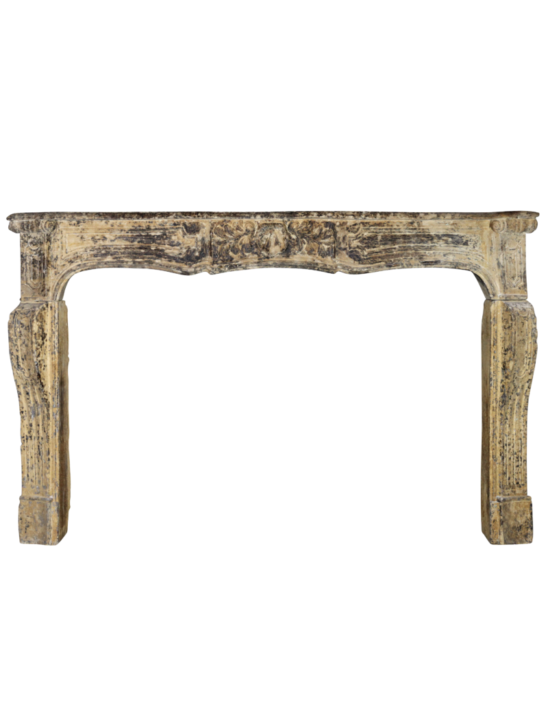 French Chique Country Style Limestone Grand Fireplace Surround