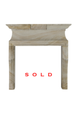 Maison Leon Van den Bogaert Antique Fireplaces & Vintage Architectural Elements Classic French Louis XIV Limestone Fireplace Mantel (20th Century) – Sculptural Minimal Design for Luxury Living | Authentic Chimney Piece