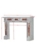 Exclusieve 19e Eeuwse Witte Marmeren Schouw met Perzisch Rood Onyx Zuilen – Luxe Antieke Sierschouw