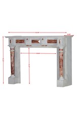 Maison Leon Van den Bogaert Exceptional 19th Century White Marble Fireplace with Persian Red Onyx Columns – Luxury Antique Statement Mantel