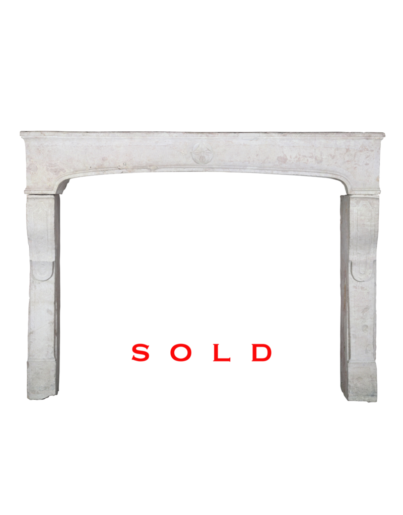 Elegant French Limestone Fireplace Surround