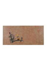 Luxe Franse Rose Liseron Marmeren Plaat met Fijn Pietra Dura Bloemen Inlegwerk – Sculpturaal Statement voor Tafel, Wand of Vloer