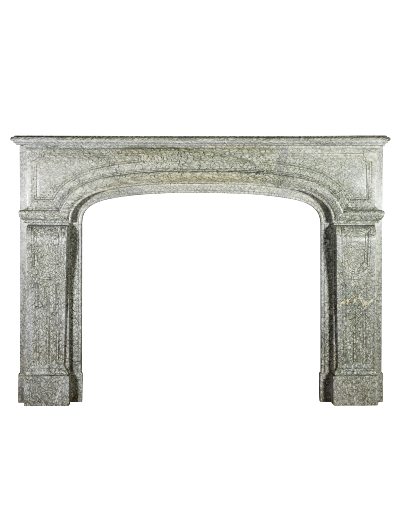 French Campan Vert Marble Vintage Fireplace Surround