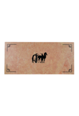 Maison Leon Van den Bogaert Luxe Franse Rose Liseron Marmeren Decoratieve Plaat met Klassiek Zwart Marmeren Silhouet Inleg – Architecturaal Statement voor Tafel, Console, Wand of Vloer