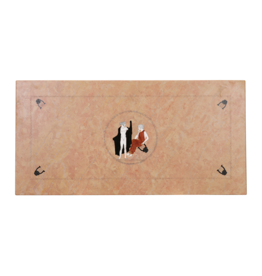 Maison Leon Van den Bogaert Rose Liseron Marmorplatte mit klassischer figuraler Pietra-Dura-Intarsie