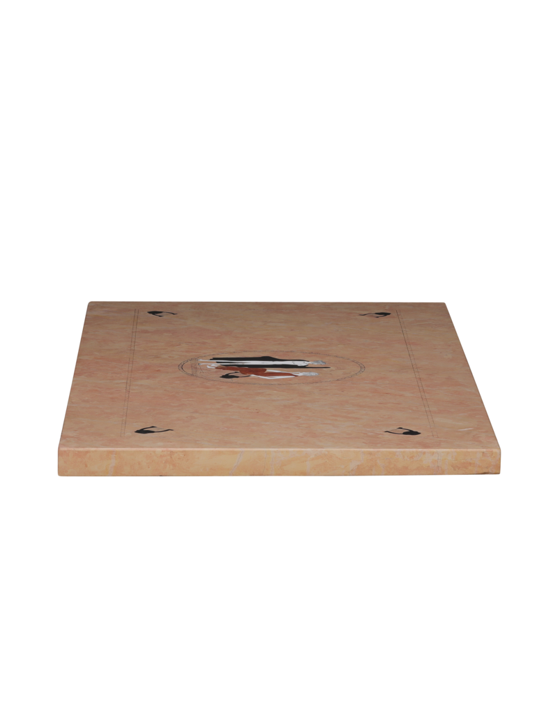 Maison Leon Van den Bogaert Luxuriöse französische Rose Liseron Marmor Dekorplatte mit feiner klassischer Pietra-Dura-Figurenintarsie – Architektonisches Statement für Tisch, Konsole, Wand oder Boden