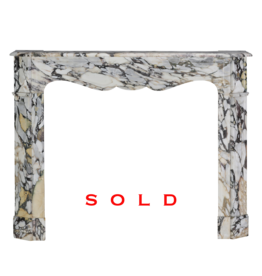 Maison Leon Van den Bogaert Elegant Parisian Pompadour Fireplace in Breccia Marble