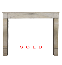 Small French 19Th Century Antique Limestone Fireplace Surround