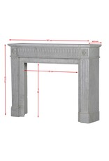 Maison Leon Van den Bogaert Exceptional 19th Century Louis XVI Style Antique Fireplace Mantel in White Carrara Marble – Elegant Haussmannian Chimneypiece