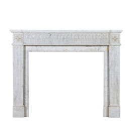 Cheminée Haussmannienne en Marbre Carrara XIXe Siècle