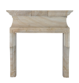 Louis XIV Limestone Fireplace Mantel – Classic French Minimal Elegance
