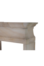 Klassische französische Louis-XIV-Kaminumrandung aus Kalkstein aus dem 20. Jahrhundert – skulpturales Minimaldesign für luxuriöses Wohnen | authentisches Kaminstück, 472 kg
