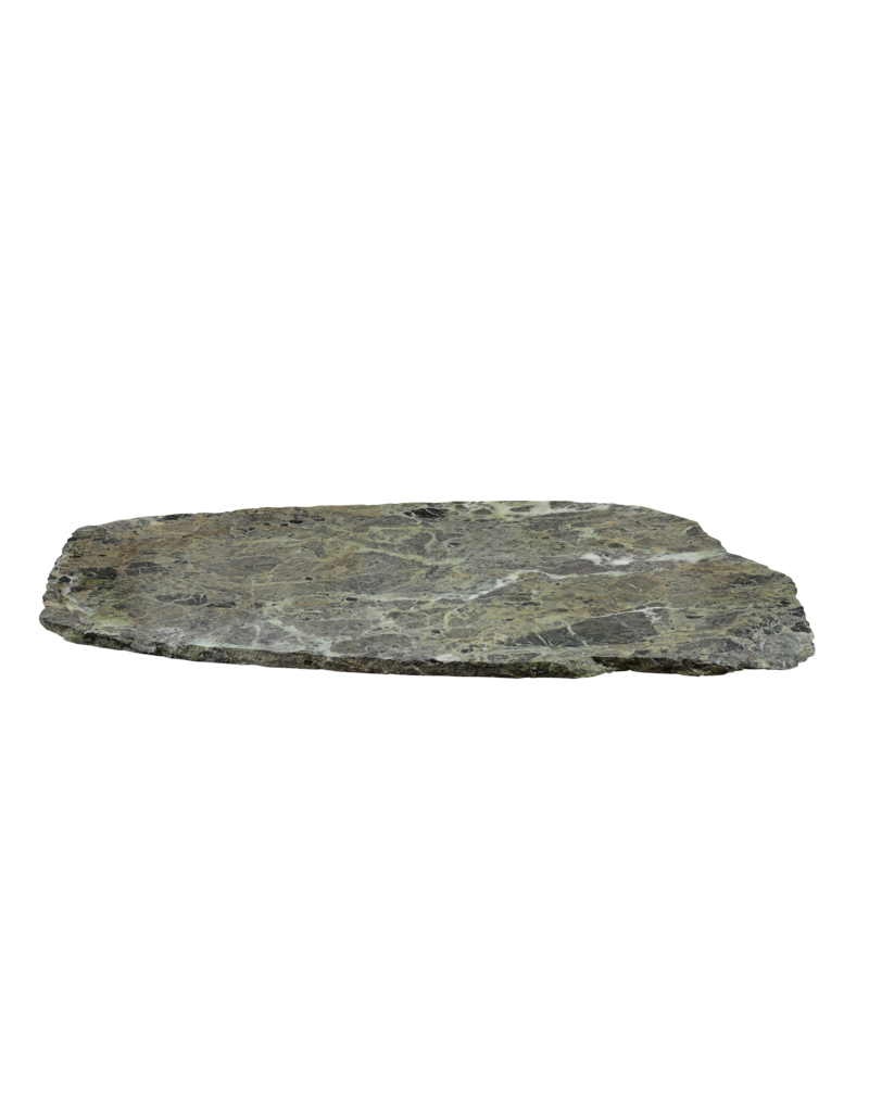 Maison Leon Van den Bogaert Exceptional Antique Green Marble Slab 133 x 84 cm – Organic Shaped Natural Stone – Weathered Surface – Luxury Coffee Table, Desk or Wall Art Statement Piece