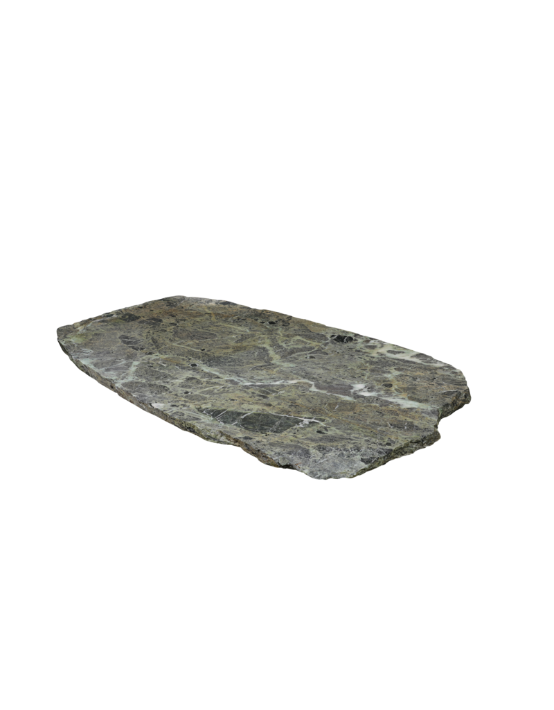 Maison Leon Van den Bogaert Exceptional Antique Green Marble Slab 133 x 84 cm – Organic Shaped Natural Stone – Weathered Surface – Luxury Coffee Table, Desk or Wall Art Statement Piece