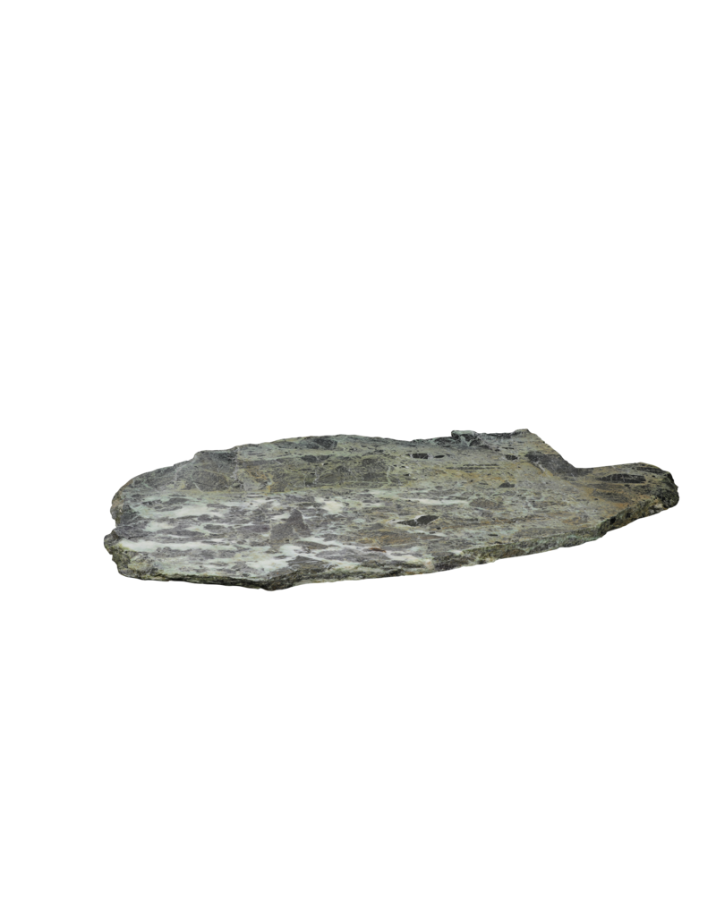 Maison Leon Van den Bogaert Fragmento Raro de Mármol Verde Antiguo 129 cm – Losa Arquitectónica Escultural en Tonos Oliva y Gris – Pieza de Lujo