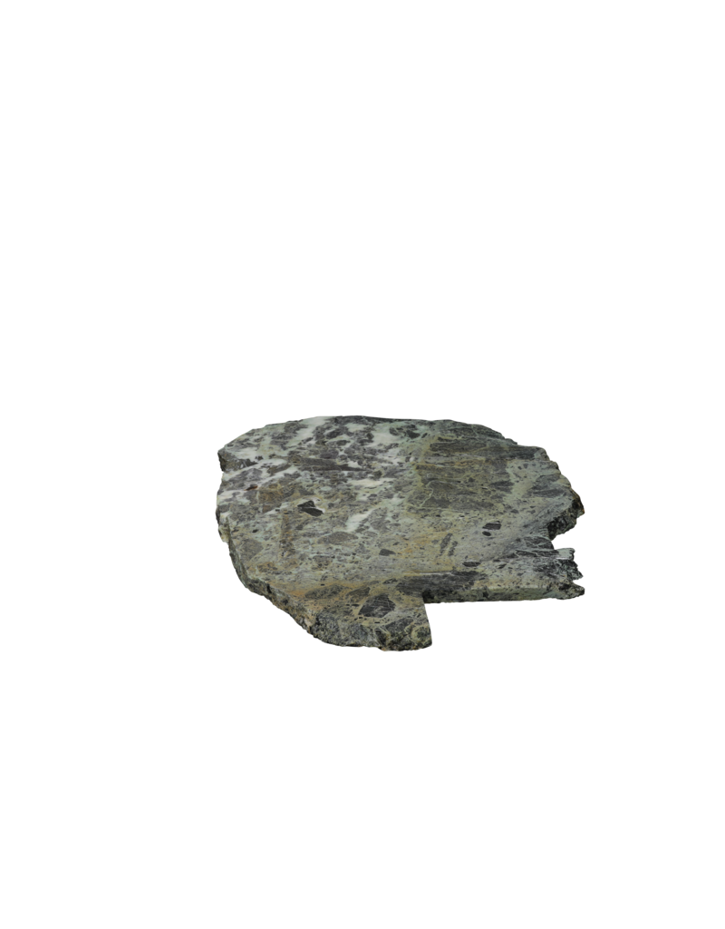Seltenes Antikes Grünes Marmorfragment 129 cm – Originale Architektonische Skulpturplatte in Oliv- und Grautönen