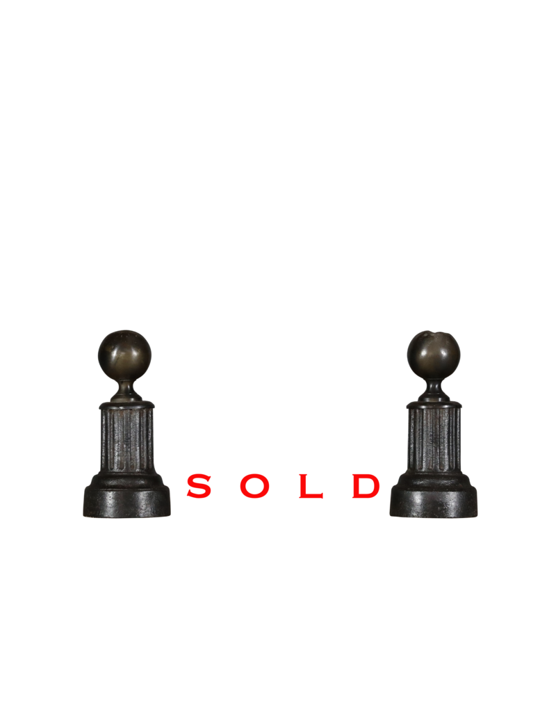 French 19th Century Period Fireplace Andirons